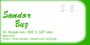 sandor buz business card